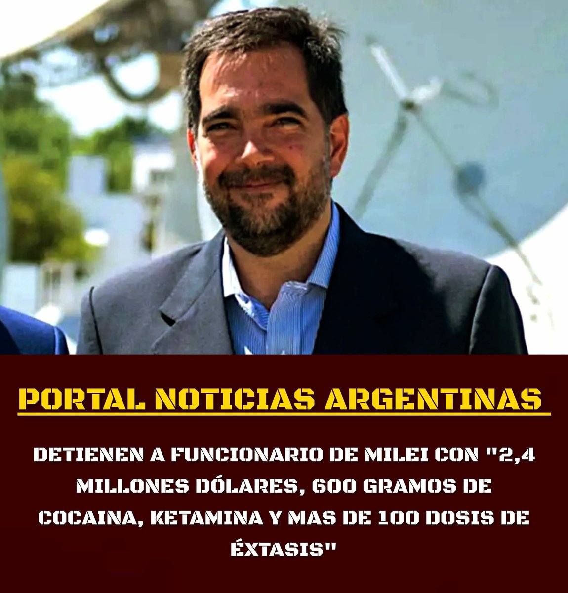 ArturoAroni's tweet photo. Detuvieron a un amigo del presidente  Facundo Leal. Fue funcionario de Milei como titular de ARSAT y del ORSNA. El funcionario fue arrestado en una causa por presuntas irregularidades vinculadas al robo de equipamiento tecnológico de la empresa Estatal...🤔👮‍♂️
No hay uno limpió‼️ https://t.co/dpgzhuklaC