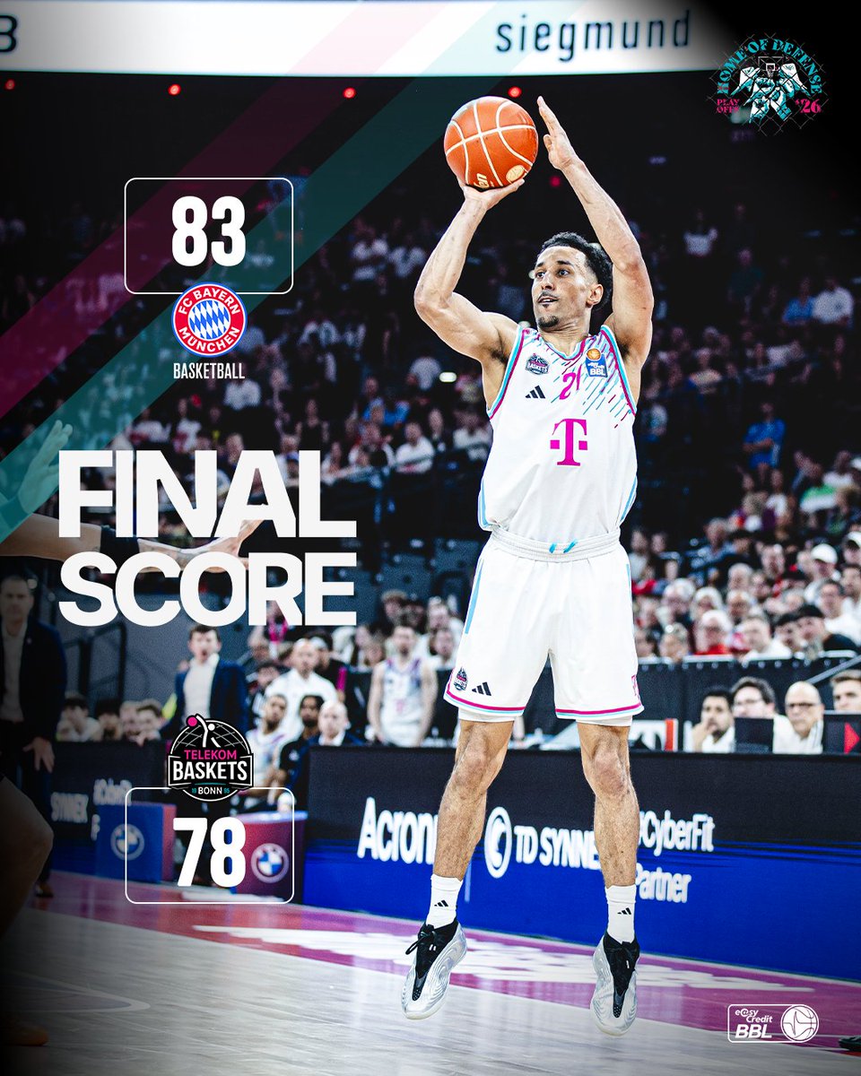 TelekomBaskets's tweet photo. FINAL | 83:78 - Bitter! Drei Viertel lang kontrollieren wir den FC Bayern und bestimmen das Spiel, am Ende setzt sich der deutsche Meister durch.
Joel Aminu wird mit 23 Punkten Topscorer.
Mund abwischen, weitermachen: Spiel 2 am Montag um 20:30 Uhr.
📸: sampics / Christina Pahnke https://t.co/Et6QLv1aos
