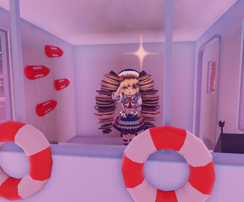 stylist_ninia's tweet photo. ☀️hello royals! I'm bringing you a sailor-style look! I wish it was a summer outfit for RH >3 ⚓️

tags: #royalehigh #sailor #outfit #tidalglow https://t.co/4OU3FUz54m