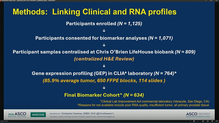 nataliagandur's tweet photo. #ASCO26 GU Oncology Spotlight 🚨

🔬 ENZAMET + Decipher Prostate Classifier
Genomics to refine docetaxel intensification in mHSPC
As always, an outstanding and very clear presentation by @ChrisSweeney1.
Thank you, Dr. Sweeney.

@OncoAlert
@ASCO
In metastatic hormone-sensitive prostate cancer, treatment intensification has changed outcomes.

But one of the hardest clinical questions remains:
➡️ Who truly needs more intensification?
➡️ Who benefits from adding docetaxel to ADT + enzalutamide?
➡️ Can biology help us avoid both undertreatment and overtreatment?

🟦 Why ENZAMET matters here

ENZAMET was an investigator-sponsored study evaluating:

• ADT + standard non-steroidal antiandrogen
vs
• ADT + enzalutamide
Importantly, the study later allowed planned early docetaxel after CHAARTED, creating a unique opportunity to explore:
🧬 ADT + enzalutamide ± docetaxel

This is highly relevant to modern mHSPC decision-making.

🟩 Why Decipher is important

The Decipher Prostate Genomic Classifier uses a 22-gene mRNA signature.
It is designed to capture biologic features linked to:
🔹 metastatic potential
🔹 prognosis
🔹 disease aggressiveness
🔹 pathways such as DNA replication/repair, cell motility, and growth biology

In this analysis, higher Decipher scores were associated with poorer overall survival.

🟨 The key hypothesis

Patients with tumors showing Decipher >0.85 may represent a biologically higher-risk group.

The study asked:

➡️ Could this group derive greater survival benefit from adding docetaxel to ADT + enzalutamide?

And conversely:

➡️ Could patients with Decipher ≤0.85 avoid docetaxel without losing meaningful benefit?
🟧 Why this question matters clinically
Docetaxel can be effective.
But it also adds:

• toxicity
• clinic visits
• supportive care needs
• neuropathy risk
• infection risk
• quality-of-life impact
• access and feasibility issues

So the goal is not simply to add docetaxel to everyone.

The goal is to use clinical + genomic risk to better personalize treatment.

🟥 Take-home from Part 1

This is exactly where prostate cancer care is heading:
Not only asking:
“Can we intensify?”
But asking:
“Who needs intensification most — and who can safely avoid it?”

Part 2: results + clinical interpretation 👇
@DrChoueiri 🇺🇸@hoperugo 🇺🇸 @matteolambe 🇮🇹 @TiansterZhang 🇺🇸 @CathyEngMD 🇺🇸 @stolaney1 🇺🇸 @montypal 🇺🇸 @tompowles1 🇬🇧 @brian_rini 🇺🇸 @cdanicas 🇪🇸 @NiuSanford 🇺🇸 @amerseburger 🇩🇪 @GlopesMd 🇺🇸 @Icro_Meattini 🇮🇹 @PGrivasMDPhD 🇺🇸 @DrYukselUrun 🇹🇷
#ASCO26 #GUOnc #ProstateCancer #mHSPC #PrecisionOncology #Genomics #Decipher #Docetaxel #Enzalutamide