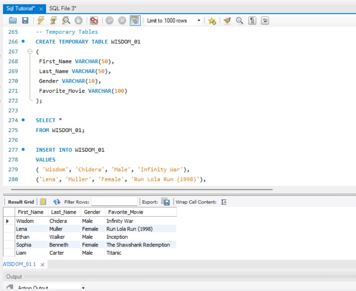 PrimeW1sdom's tweet photo. Day 6 done ✅

Covered CTEs &amp; Temp Tables today.
A CTE lets you define a temporary result set at the top of your query.

Instead of one long messy query, you break it into named steps that makes things look a lot  simpler.

Day 7 on Monday😌.
 #SQL #7DaysOfSQL https://t.co/PBq9KZlEVN
