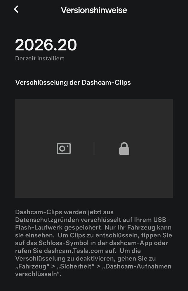 ps3zocker's tweet photo. @maxbrco After installation one more new feature comes up: dashcam clips are now encrypted by default and can only be viewed in the car or via https://t.co/eELHP5vehT it looks like. https://t.co/lgv2rq36BI