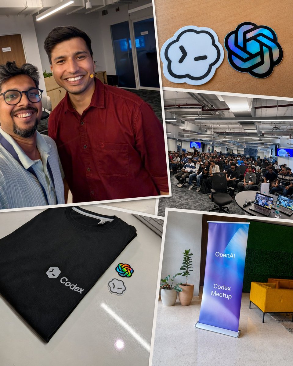 ai_for_success's tweet photo. Had a great time at the Codex Community Meetup in Bengaluru today. Interesting conversations about what people are building with Codex and AI agents in general.

It's clear that Codex is creating a lot of value, and people are genuinely enjoying using it.

#CodexBLR https://t.co/UTvGKViUF3