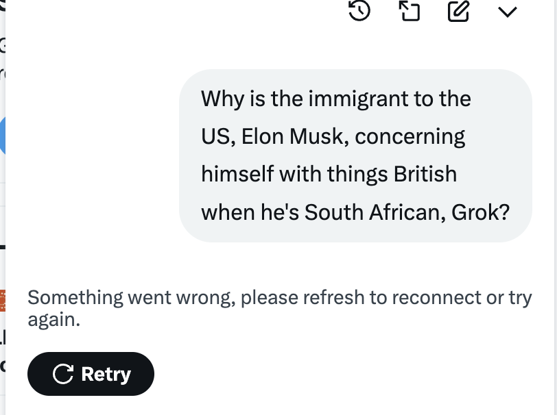 brabonile's tweet photo. Hahaha! Grok refuses completely to answer this one. https://t.co/gUE6pRfg2g