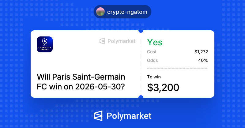crypto_ngatom's tweet photo. lets go PSG 
slightly minus but im fine 
#POLYMARKET $POLY #PSG #UCL https://t.co/TLcb1zrL6H