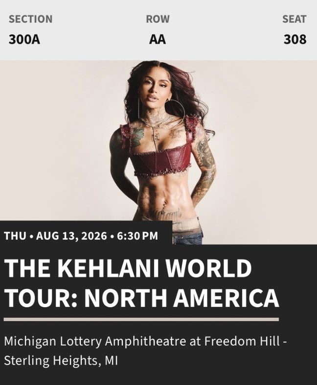 lWGUIW's tweet photo. selling one ticket for $220 💟
the kehlani world tour in sterling heights michigan lottery amphitheatre at freedom hill #kehlani #kehlaniworldtour https://t.co/8Le9CxpxM2