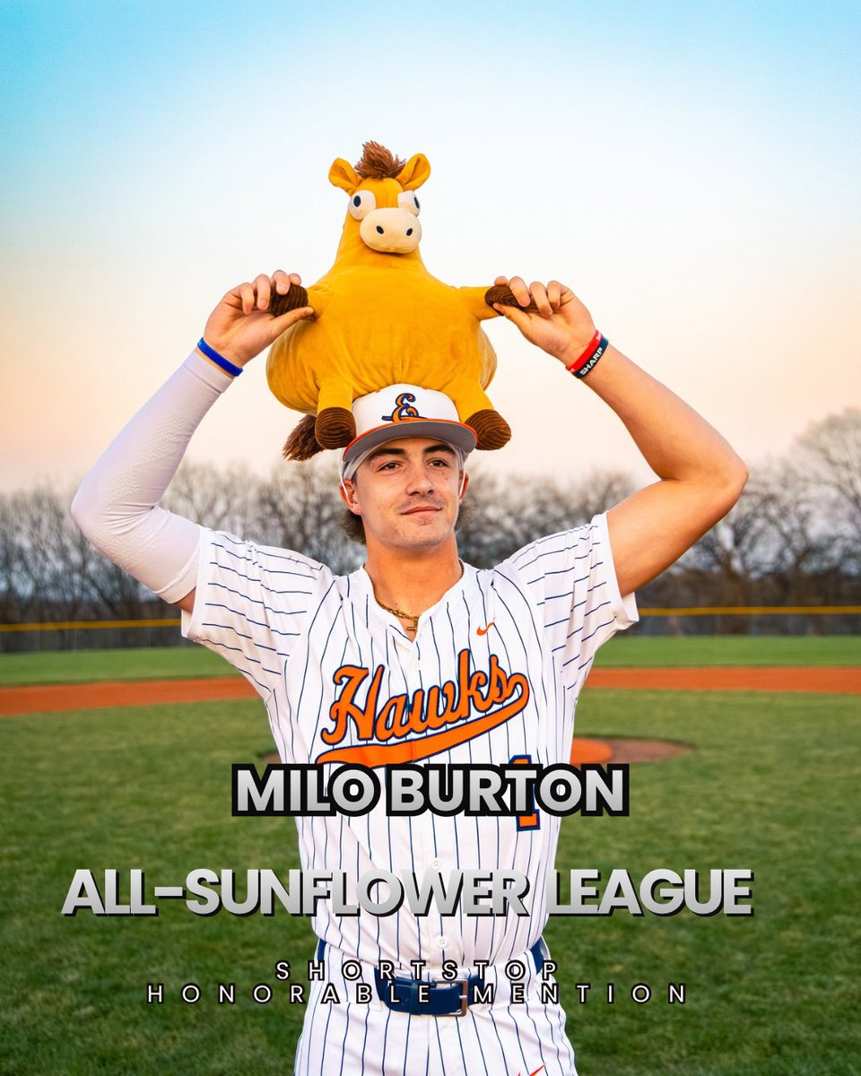 OEHawksBaseball's tweet photo. Congrats to Milo Burton on being selected All Sunflower League Honorable Mention Short Stop! https://t.co/VD0a4eJnbF
