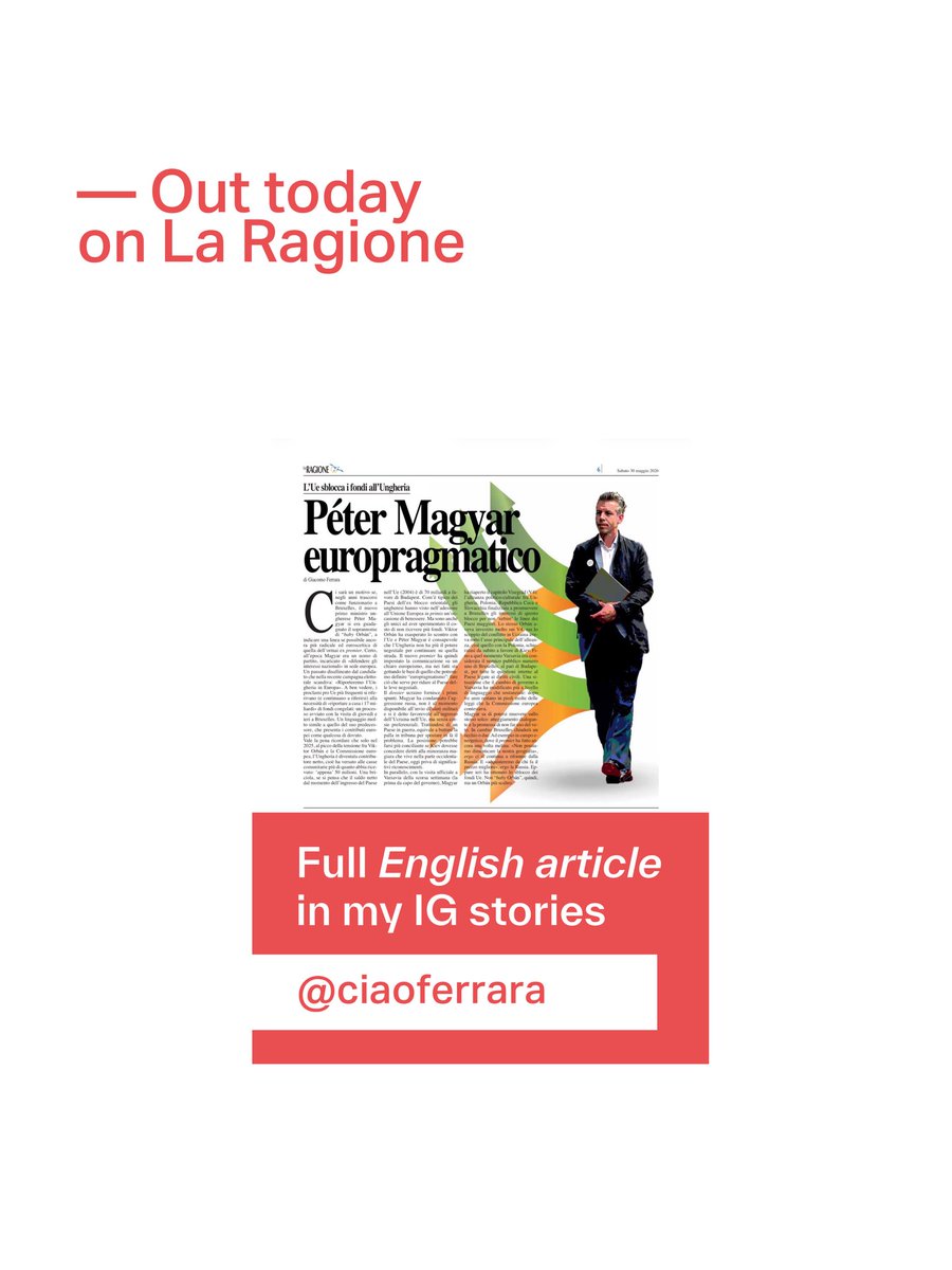 ciaoferrara's tweet photo. 🇭🇺 Péter #Magyar gets almost all the €17bn of frozen #EU funds. Less confrontation with #Brussels than Orbán, but no major shift on #Ukraine or Russian energy

#hungary #budapest #giacomoferrara https://t.co/7N9x8XlKjG