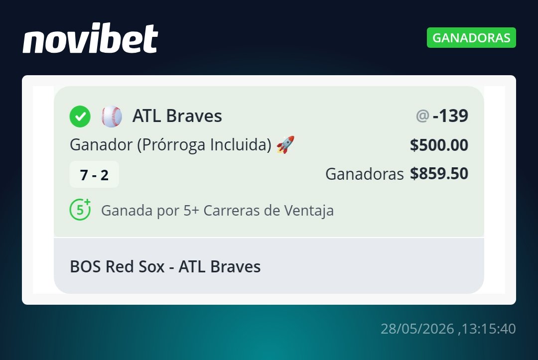 SangreNFL's tweet photo. Impresionanti, una locura lo que estamos haciendo con @ElToroPicks_ 🤑🤑🤑🤑🤑

Paso 1- Atlanta braves $500-889
Paso 2- más de 17 5 disparos totales boca juniors 889-1357
Paso 3- más de 14 5 disparos totales Niza $1357- 2220 
Paso 4- Seattle marinera a ganar $2220-3816
Paso 5- más de 13 5 disparos totales París - 3816- 6814 🤑🤑🤑🤑🤑🤑🤑🤑🤑
Paso 6? - TIENE UN COSTO DE $300 PESOS Y LES REGALAMOS EL GRUPO DEL MUNDIAL 🤑🤑🤑