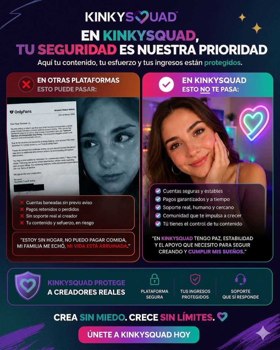 kinkysquadsn's tweet photo. Aquí no vienes a preocuparte por cuentas tumbadas.
Vienes a crecer, monetizar y sentirte respaldada.
Aceptamos tu contenido, protegemos tu perfil y trabajamos como tu mejor socio. 🚀 https://t.co/4qV3NHCqwN