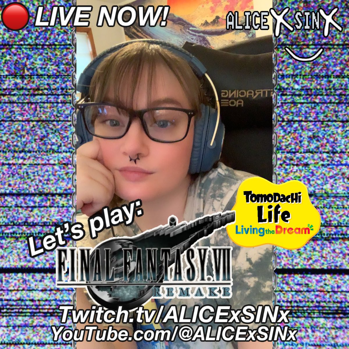 ALICExSINx's tweet photo. Let’s play some more Tomodachi Life: Living the Dream and maybe put my mod in the game? 👀 and then we’ll switch over to Final Fantasy VII Remake! https://t.co/XIelHTxt34