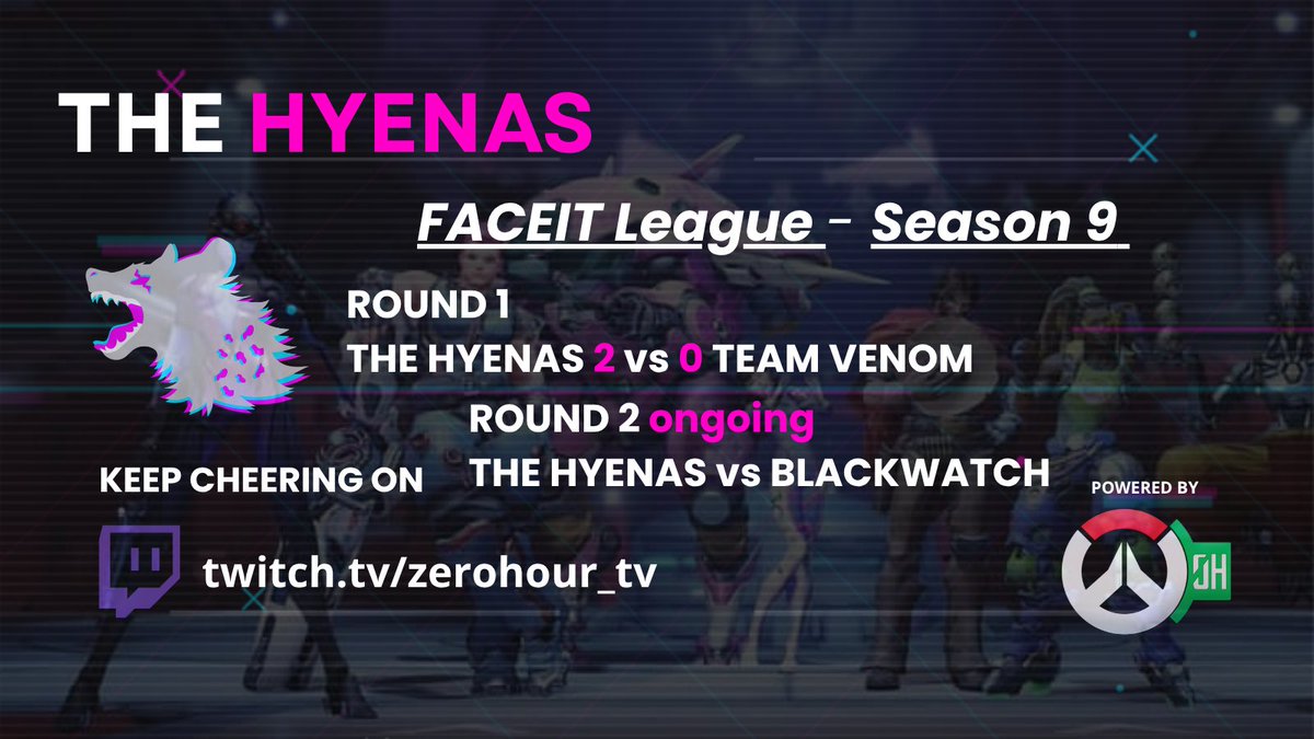 TheHyenasOW's tweet photo. The Hyenas run

Match 1 win 2-0 vs Team Venom. 
Quick reset, quick review, already locking in for the next fight.

Up next: vs BlackWatch. 
We keep hunting. 

Cheer loud, gnaw harder!

#Overwatch #FACEITLeague #EMEA #TheHyenas #Esports #FastTrackQualifiers https://t.co/rear18HIR4