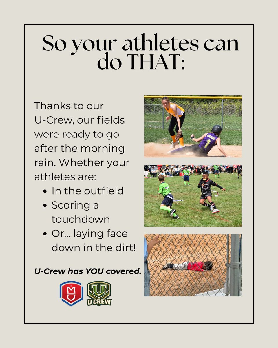 MillardUnited's tweet photo. Our United Crew (U-Crew/field crew) looks after our fields and makes sure they are up and ready to go for YOUR games! Thank a U Crew team member when you see them! We sure appreciate all they do! #PlayUnited #UCrew https://t.co/bxkvwJ7JuS