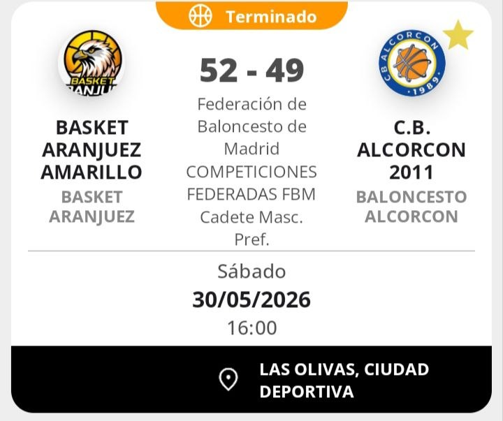 BasketAranjuez's tweet photo. Victoria del #CadMasc frente a @cbalcorcon. #Diego: Acabamos la temporada con buen sabor de boca, después de perder de 40 puntos en la ida https://t.co/UFbASl8vrk