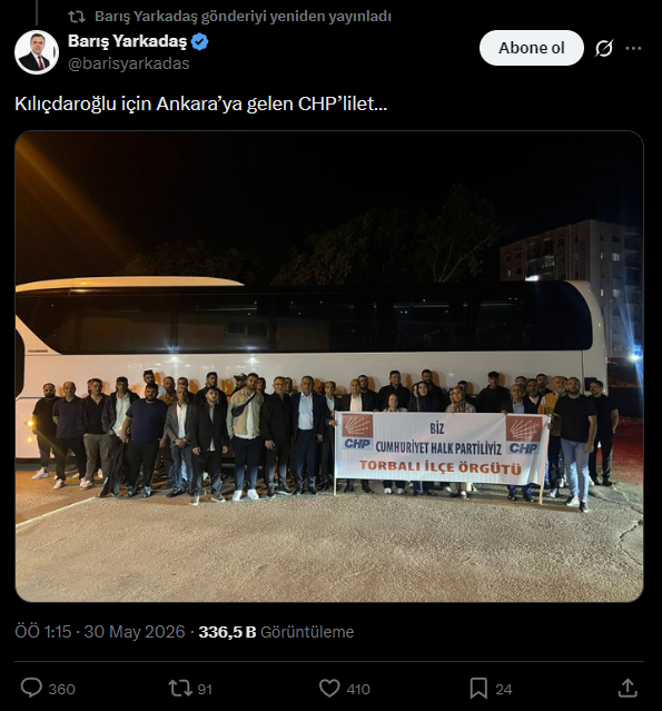 OzgurGelecekk's tweet photo. CHP Torbalı İlçe Örgütü, Kılıçdaroğlu yancısı Barış Yarkadaş'ı yalanladı. 

Yarkadaş'ın, "Kılıçdaroğlu için Ankara'ya gelen CHP'liler" diye paylaştığı grubun Torbalı örgütüyle ilişkisi olmadığı ortaya çıktı.

Butlancılar kendini rezil etmeye devam ediyor.. https://t.co/q9X5IjJDbf