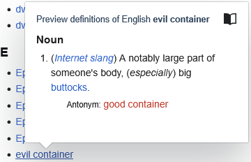 HappyGarryFurry's tweet photo. @john_wilddog Guy who learns what "evil container" means via Wiktionary https://t.co/ZKQOrKejd4