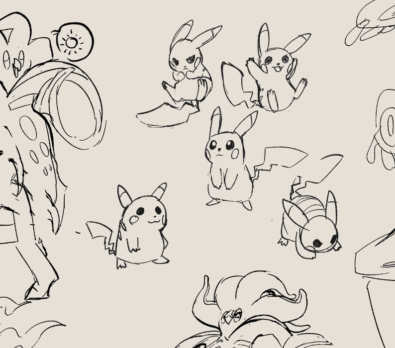 stormfulstuff's tweet photo. working on the next design for the market, how can I have pikachu sketches and not have malamar as well  smh 
#pokemonfanart #pokemonsketches #artistsontwitter https://t.co/M6RGrVccJ3