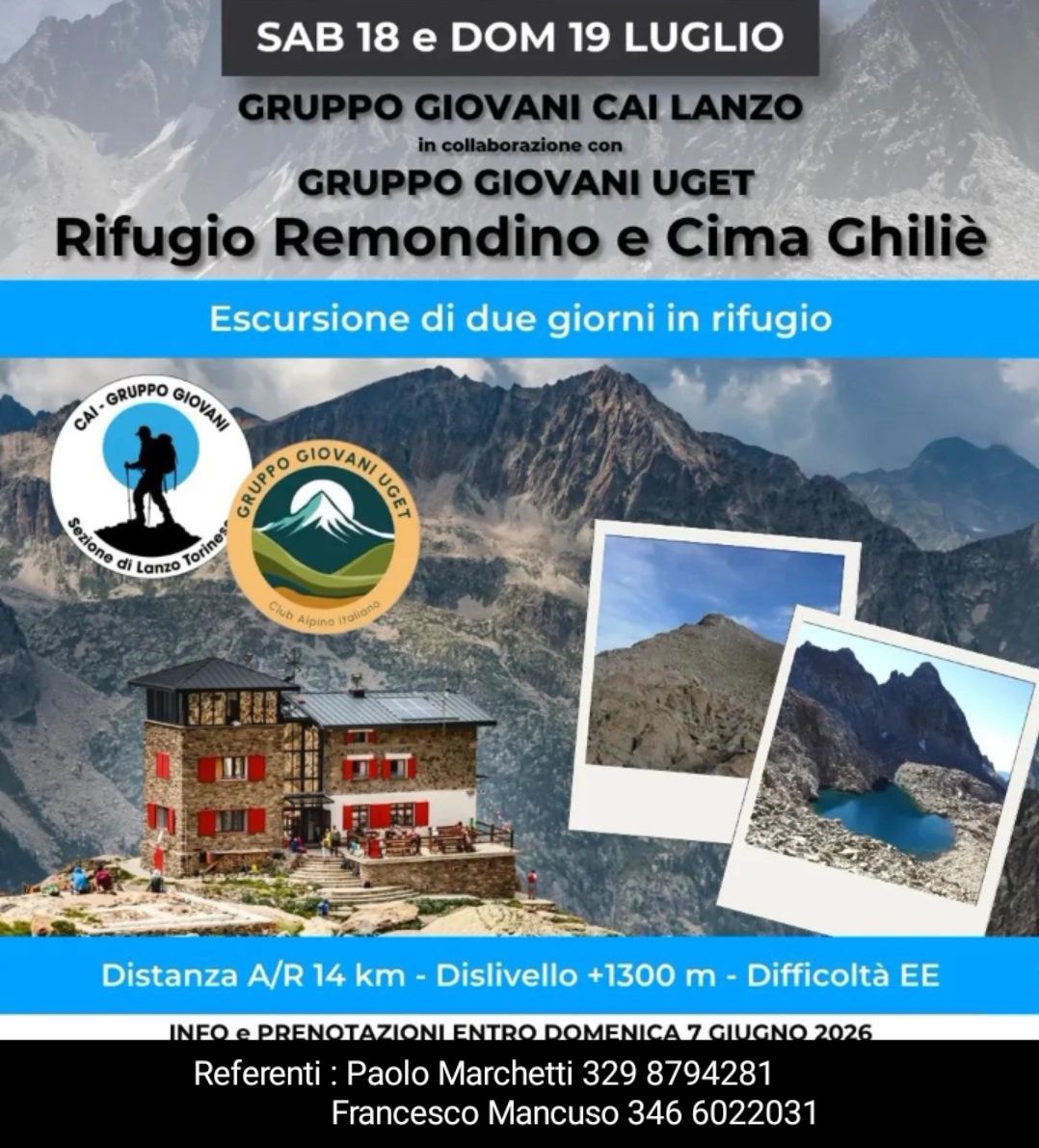 cailanzo's tweet photo. 📌Sabato 18 e domenica 19 luglio 2026 #escursione di  2 giorni con il nostro Gruppo Giovani gemellati con i giovani Uget .

#ClubAlpinoItaliano #AlpiMarittime

Locandina 👇 https://t.co/jqOs6YGtMn