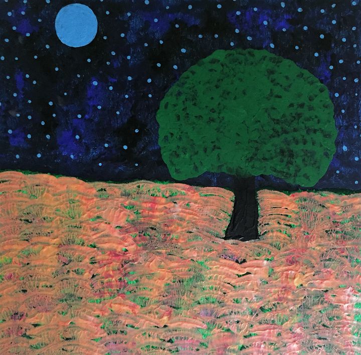 giart87's tweet photo. Art of the Day! "Moon above tha flower field". Buy at: https://t.co/Mni8iq26rq https://t.co/DADxzfe1yc