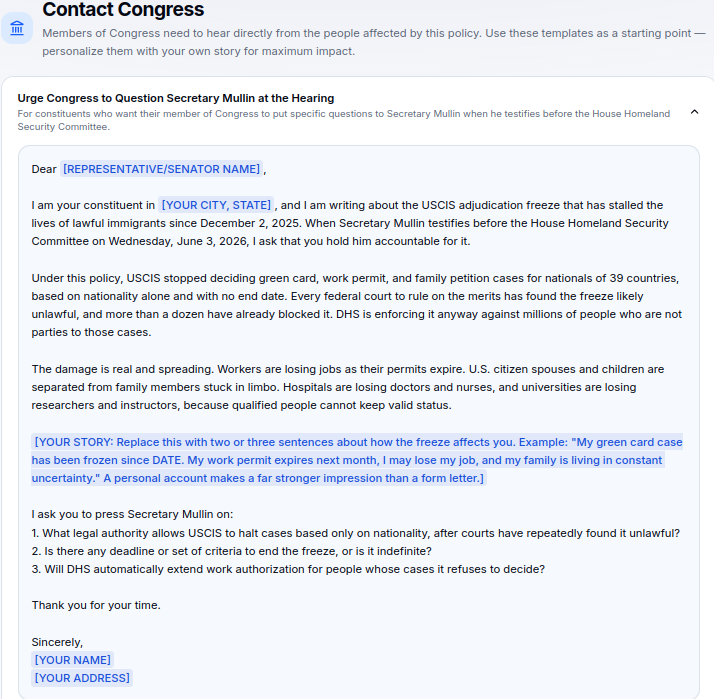 PressUnpause's tweet photo. 2/2) Too lazy to draft a letter to a representative?. We've got you cover!, so you don't have any excuse to TAKE ACTION!.
In https://t.co/mLhOKYKLlw, we have drafted a generic letter for you to use as a draft to contact your representative and #PressUnpause on the #USCISpause👇 https://t.co/VIT5xPFKrJ