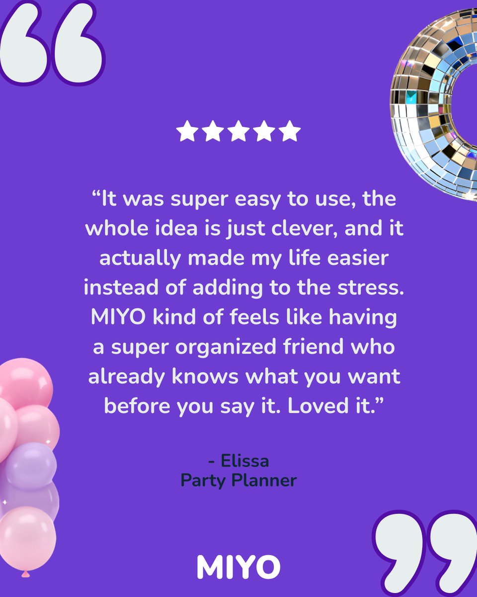 MakeitMIYO's tweet photo. When planning a party, you want to work with someone who just gets the vibe.

MIYO helps hosts move from “I have a vision” to “these are the vendors and venues that fit it.” https://t.co/463baTGJWp