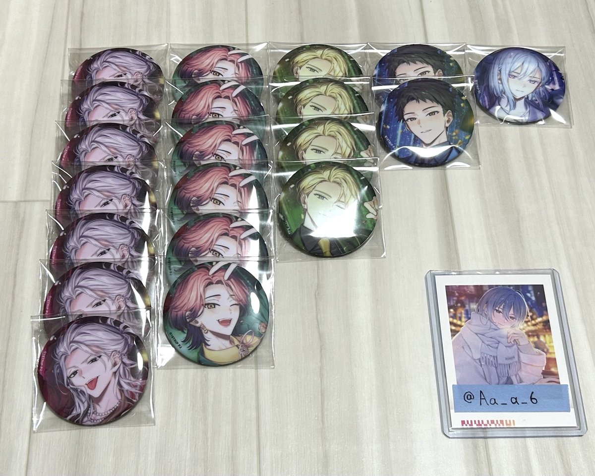 Aa_a_6's tweet photo. 【交換/買取/譲渡】18TRIP エイトリ キャラバッジコレクション vol.8 缶バッジ 缶バ

【譲】画像or定価＋送料(PayPayのみ)

【求】同種凪＞定価＋送料(PayPayのみ)

※郵送のみです。
お気軽にお声掛けください🙌🏻

<検索用↓>
幾成 千弥 潜 來人 太緒 糖衣 琉衣 夜鷹 子タろ https://t.co/WkOjG8QXAU