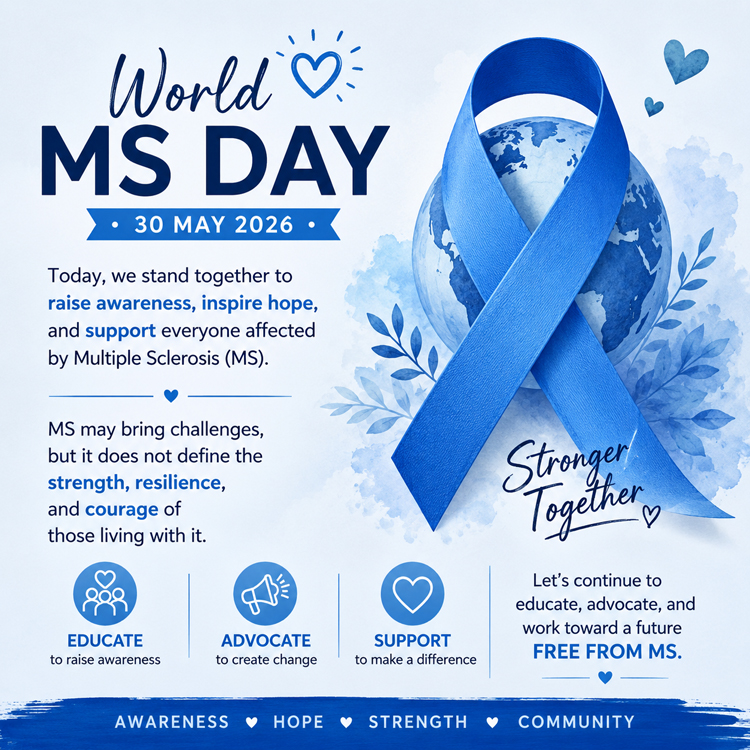 iamIOMSN's tweet photo. Today, we stand together to raise awareness, inspire hope, and support everyone affected by Multiple Sclerosis (MS). MS may bring challenges, but it does not define the strength, resilience, and courage of those living with it.

#WorldMSDay 2026 #MSAwareness #TogetherForMS #IOMSN https://t.co/VLBIuLXuYo