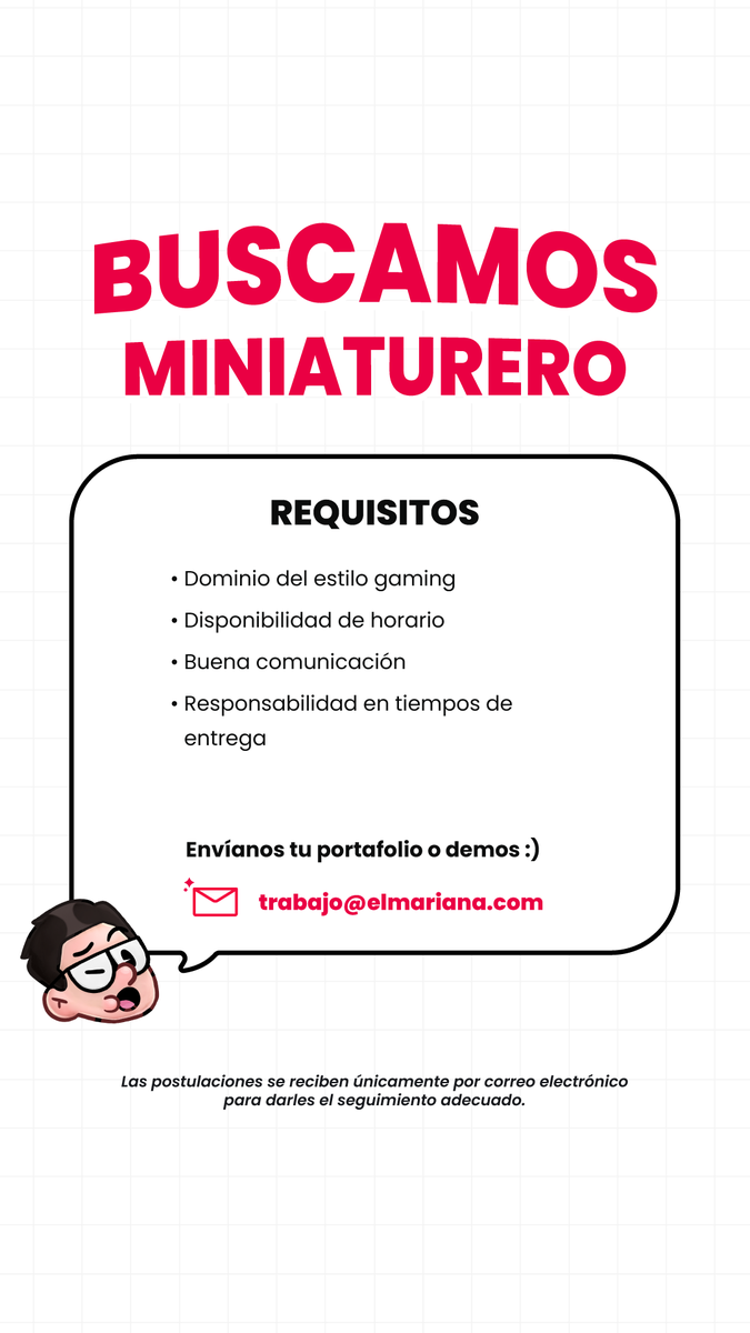 alanfigueroagt's tweet photo. Buscamos Miniaturero para el canal Gaming de ElMariana! https://t.co/e9JQLAk1q5
