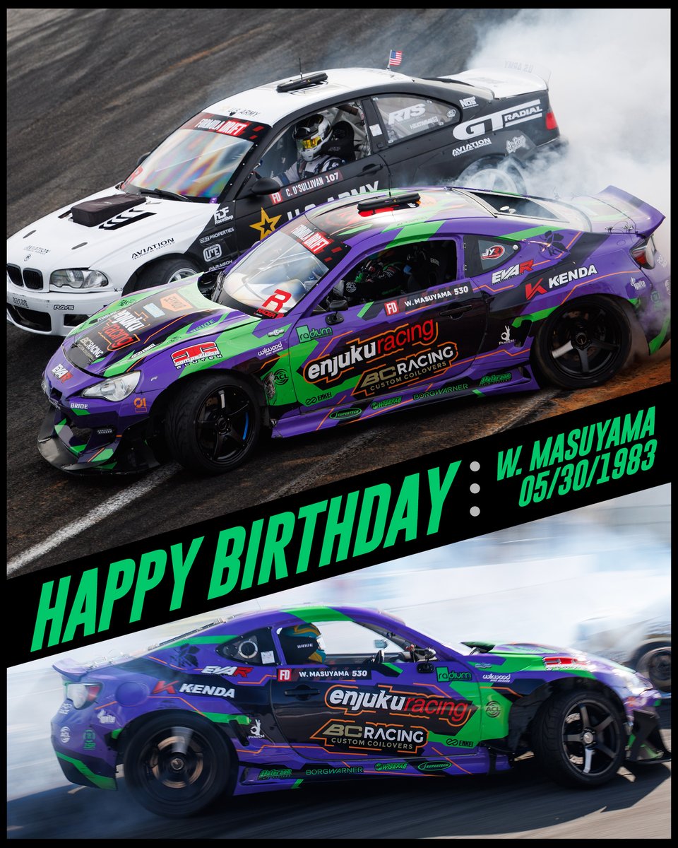 FormulaDrift's tweet photo. Hope it’s full send all day. Happy Birthday, Wataru Masuyama! 🍰💨

#FormulaD #FormulaDRIFT https://t.co/xzOhrpGVi0
