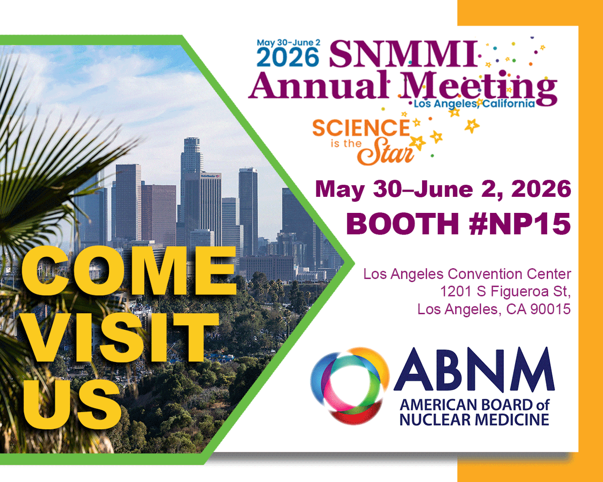 ABNM's tweet photo. The ABNM is excited to attend SNMMI 2026! Come see us at Booth NP15 and say hello! We look forward to connecting with trainees, diplomates, and colleagues who are shaping the future of nuclear medicine. https://t.co/fwinu60iIQ