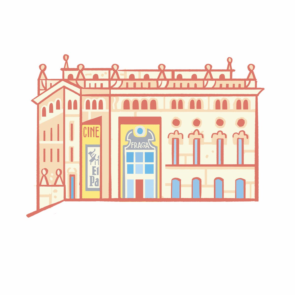 SrGuitian's tweet photo. Cine Fraga (Vigo, Galicia)  🏰📽️

#miniaturas #architecturedrawing #dibujo #vigo #cinema https://t.co/H9eDFYVXtl
