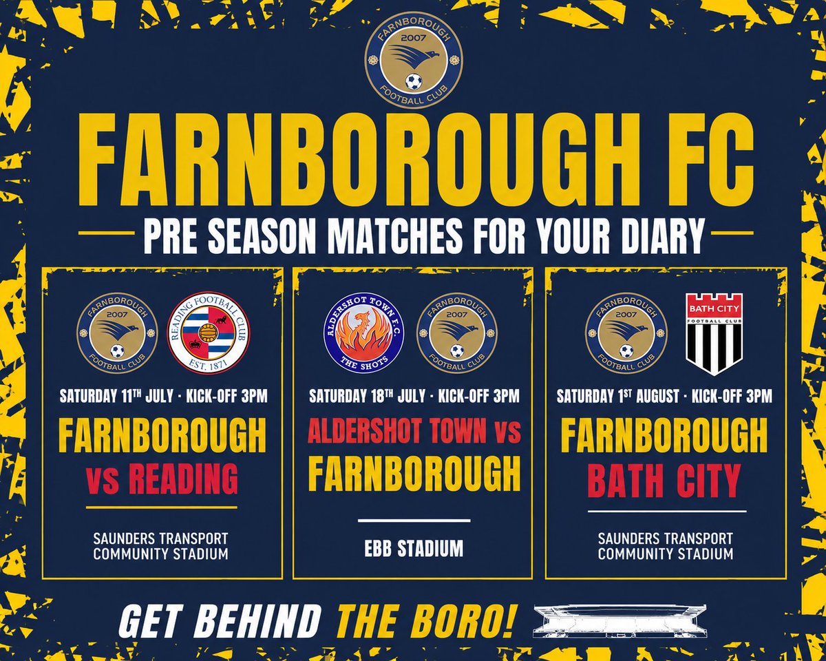 FFC_Comm's tweet photo. Pre Season matches @FarnboroughFC https://t.co/twC0ok26Qg