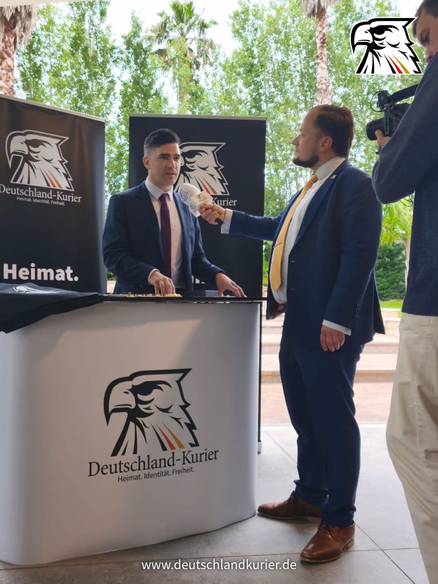 Deu_Kurier's tweet photo. Der „Godfather der Remigration“, @MartinSellner_, im exklusiven Interview mit dem DeutschlandKURIER-Reporter @j__schueller am Rande des @RESUM26 in Porto. https://t.co/o16yCslTFp