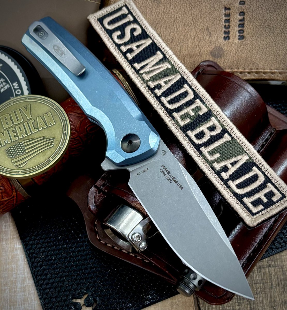 USAMADEBLADE's tweet photo. The new ZT0044BLU Sprint Run has arrived.  This button lock flipper has an S90V blade, blue anodized Ti, and fantastic action.  Check them out at https://t.co/uhtYBqxRxk

USA Made Blade

@ztknives 

#ztknives #zerotoleranceknives #zt #zt0044 https://t.co/b0LuxENINz