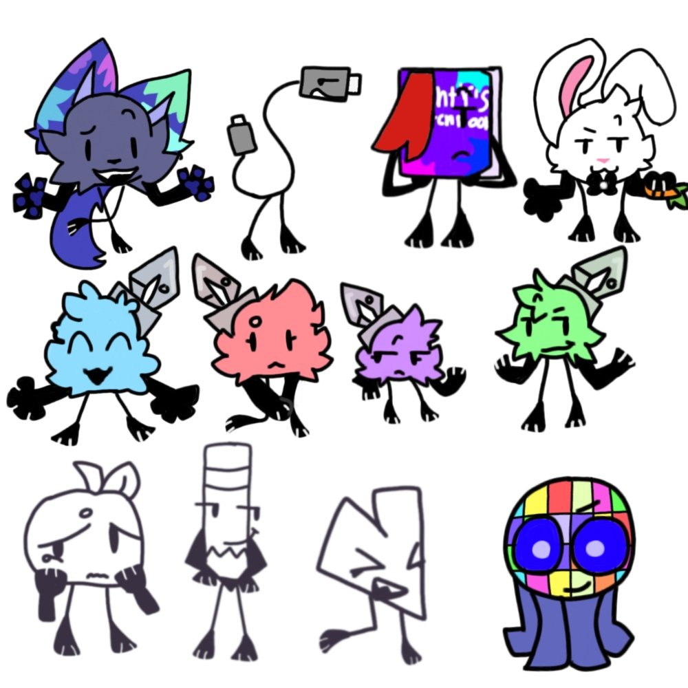 Lighty933077's tweet photo. All characters of BFLW! and more new characters will coming soon! but btw, sorry for not posting... #OSC #BFLW #Objectshow https://t.co/qvG6ZDzukn