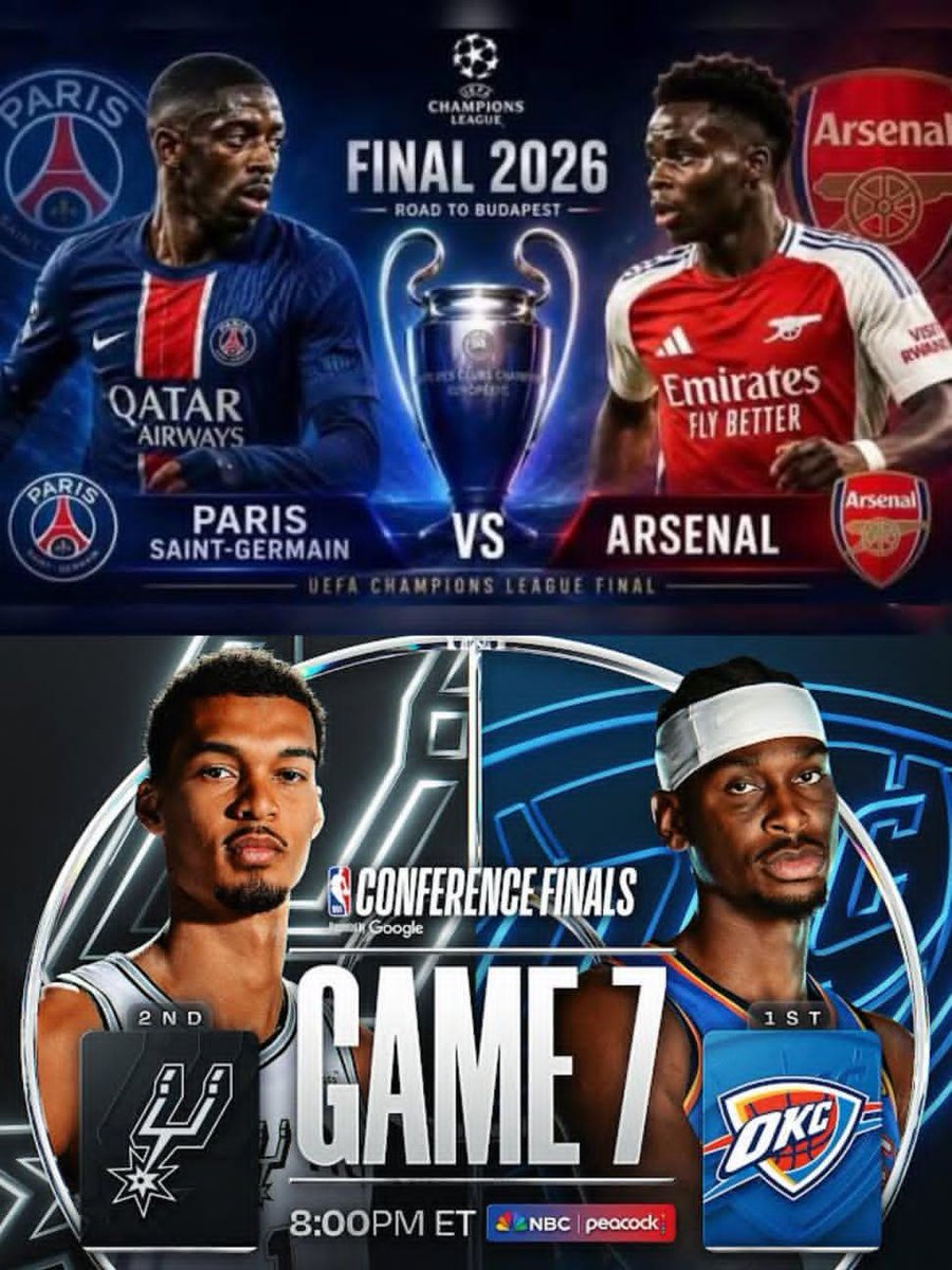 Stevencrystally's tweet photo. 好忙啊！
十二點要看歐冠決賽，
早上八點又要爬起來看NBA。
有乜心水好推薦的嗎？
⚽️🏆  
巴黎聖日耳曼對上兵工廠
巴黎係衛冕冠軍來嘅
經過漫長賽季的考驗，
兩大豪門終於站上歐洲最高舞台！
至於NBA西部決賽搶七大戰，
唔係講笑的。 https://t.co/76Uf7CHN6h