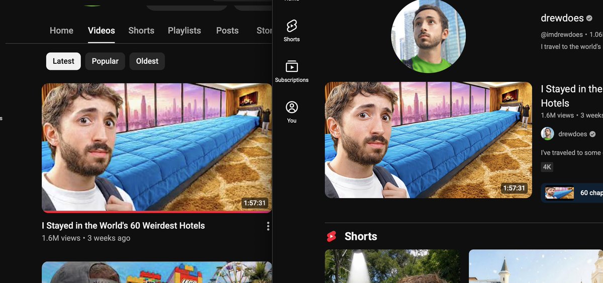 falchook's tweet photo. @reneritchie Hey Rene! Is there a bug atm where thumbnails are being displayed super lowres on channel pages but not on search? 🤷‍♂️ https://t.co/uSmZAbNDfz