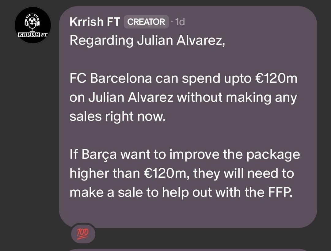 KrrishFT's tweet photo. As informed on our Patreon. 🚨🙌

FC Barcelona can spend a maximum of €120m without having any issues in registering a new striker signing. 💰🚨🔵🔴#FCB https://t.co/s0ImabSRAb