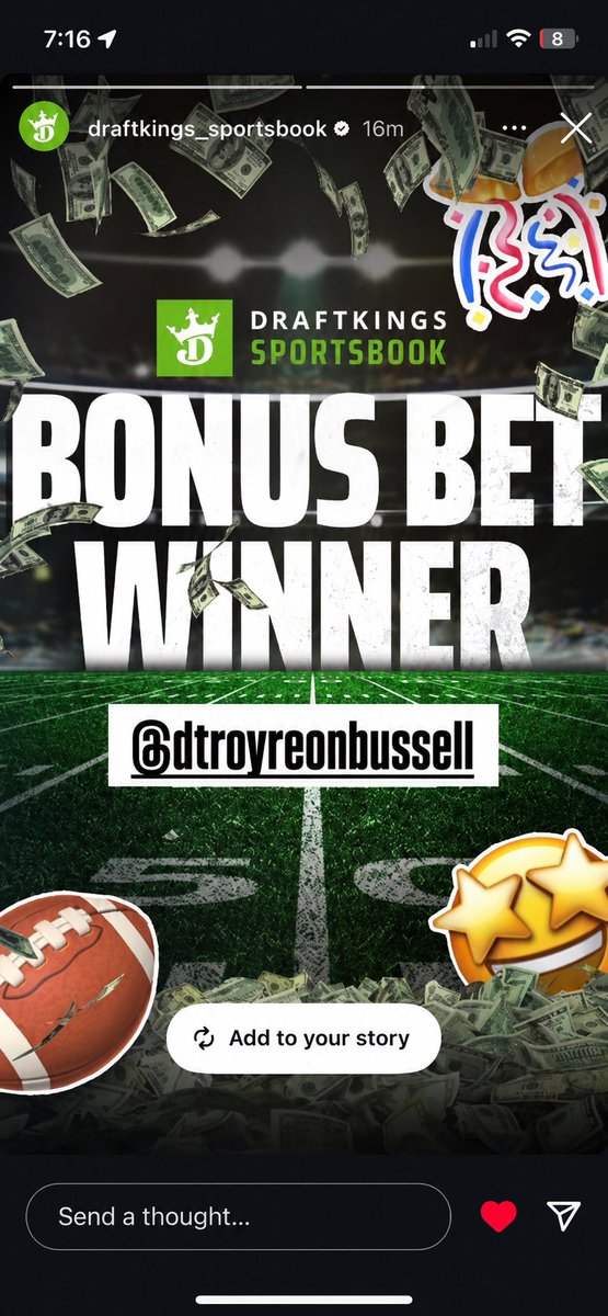 DtroyreonBusse1's tweet photo. @DK_Assist never received bonus bet https://t.co/35Cinyq48Z
