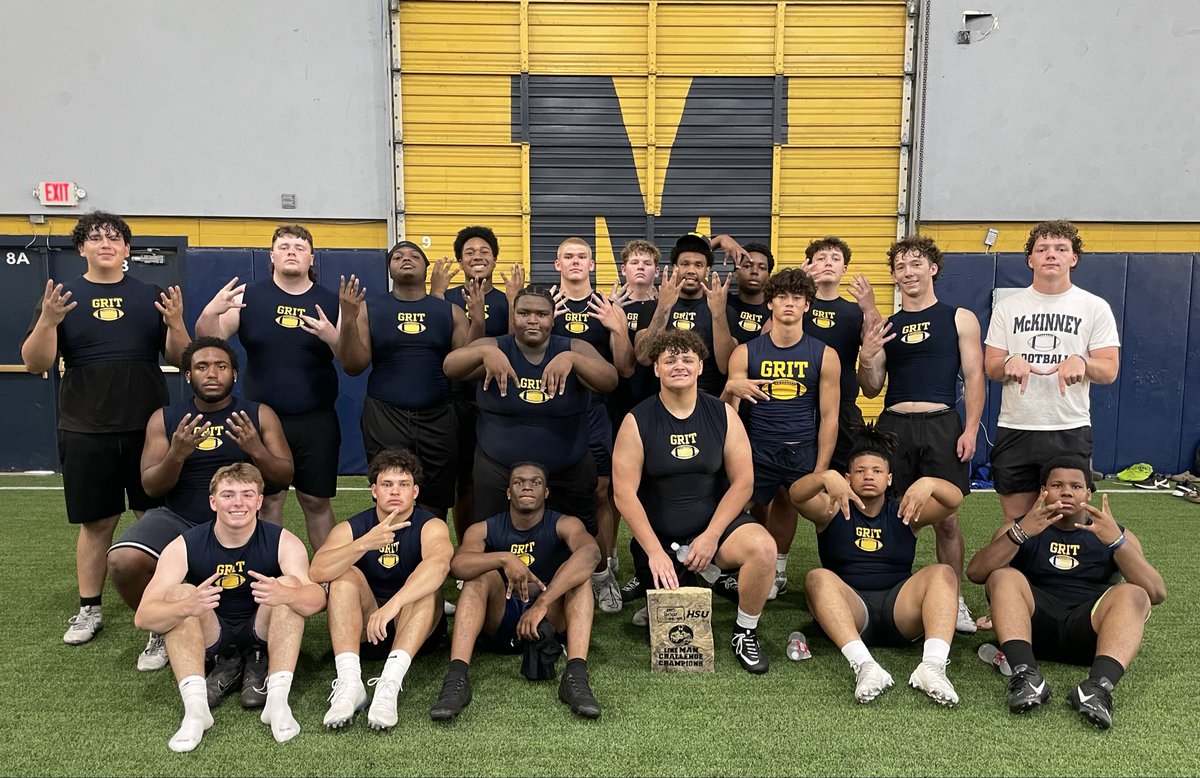 BurlesonHSU's tweet photo. CONGRATS to the North Texas Area STATE LineMAN Qualifier Challenge D1 Champions McKinney High Lions  
 @CoachLeonardTX @McKinneyFBall  #BigBodies #BigBodyBusiness @BigBodyBusines1 @HSUCowboys https://t.co/iuIgobsDJ4