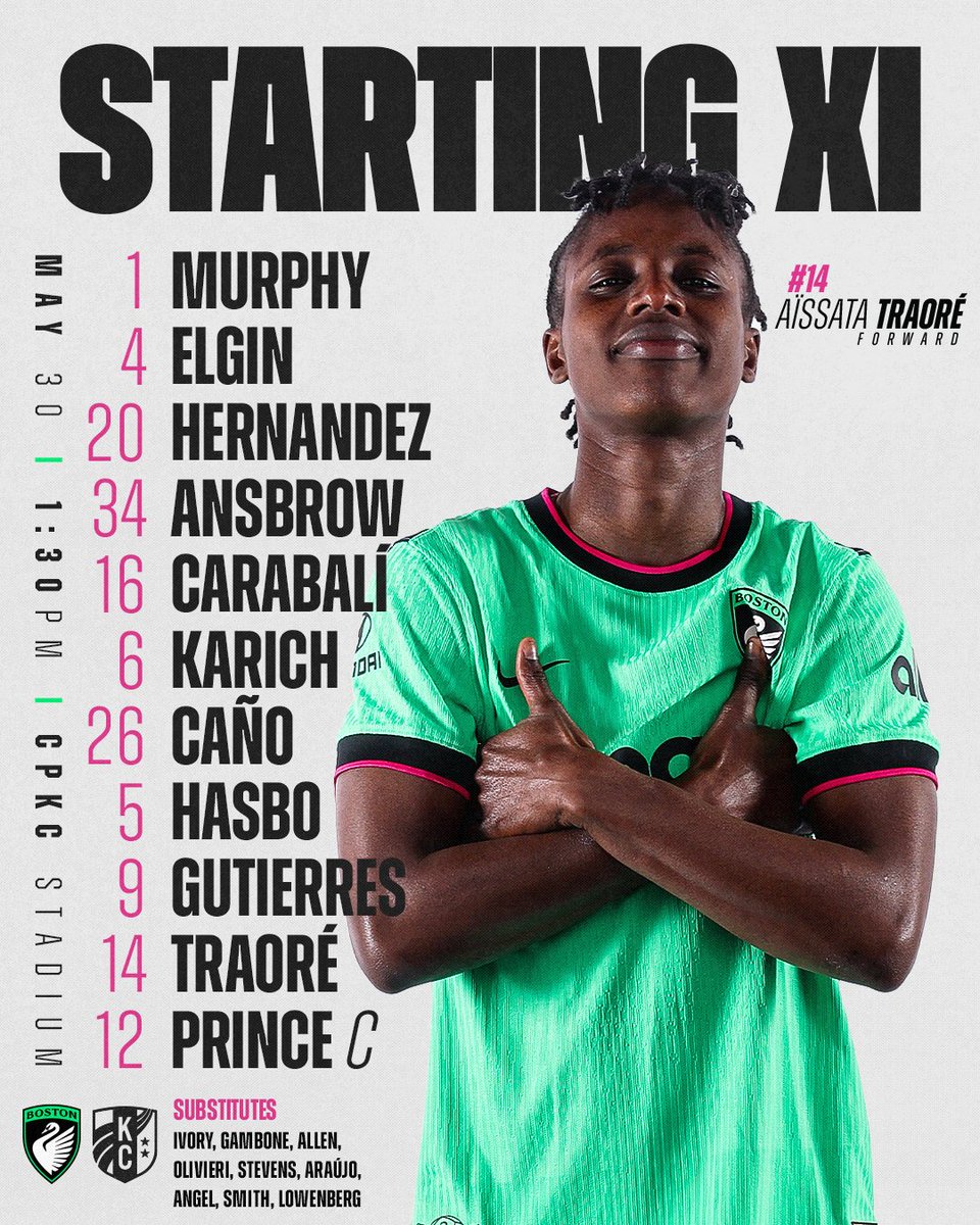 NWSLBoston's tweet photo. How we're kicking off against the Current 🫡 https://t.co/bITBNnMK62
