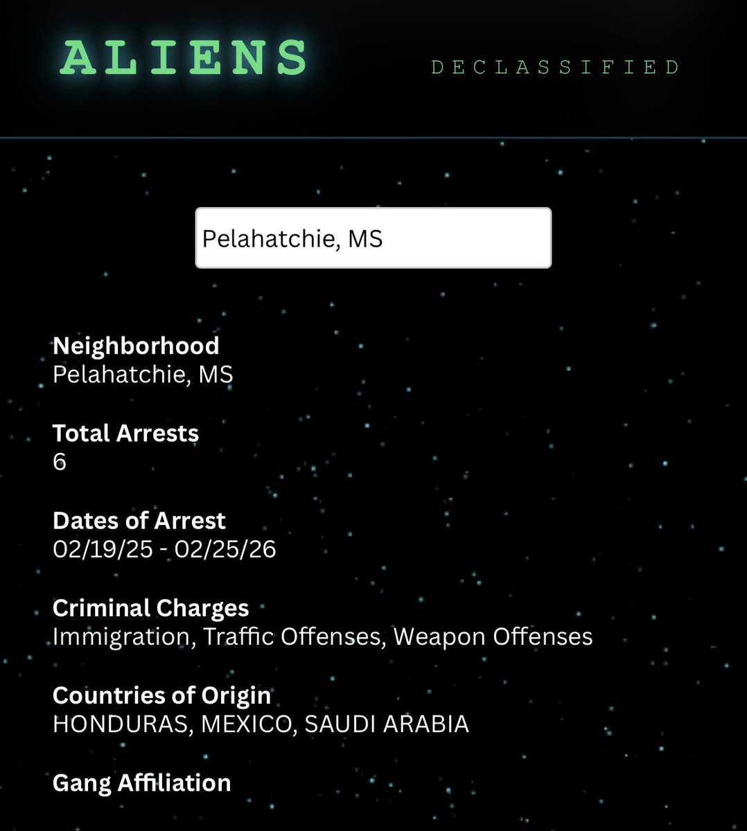 JacobWalters39's tweet photo. The Trump Administration has arrested 260+ illegal aliens in my home area Rankin county, MS.

Thank you President Trump! Very awesome website.

https://t.co/kBaHeKuPiD https://t.co/UO3nEg8cXt