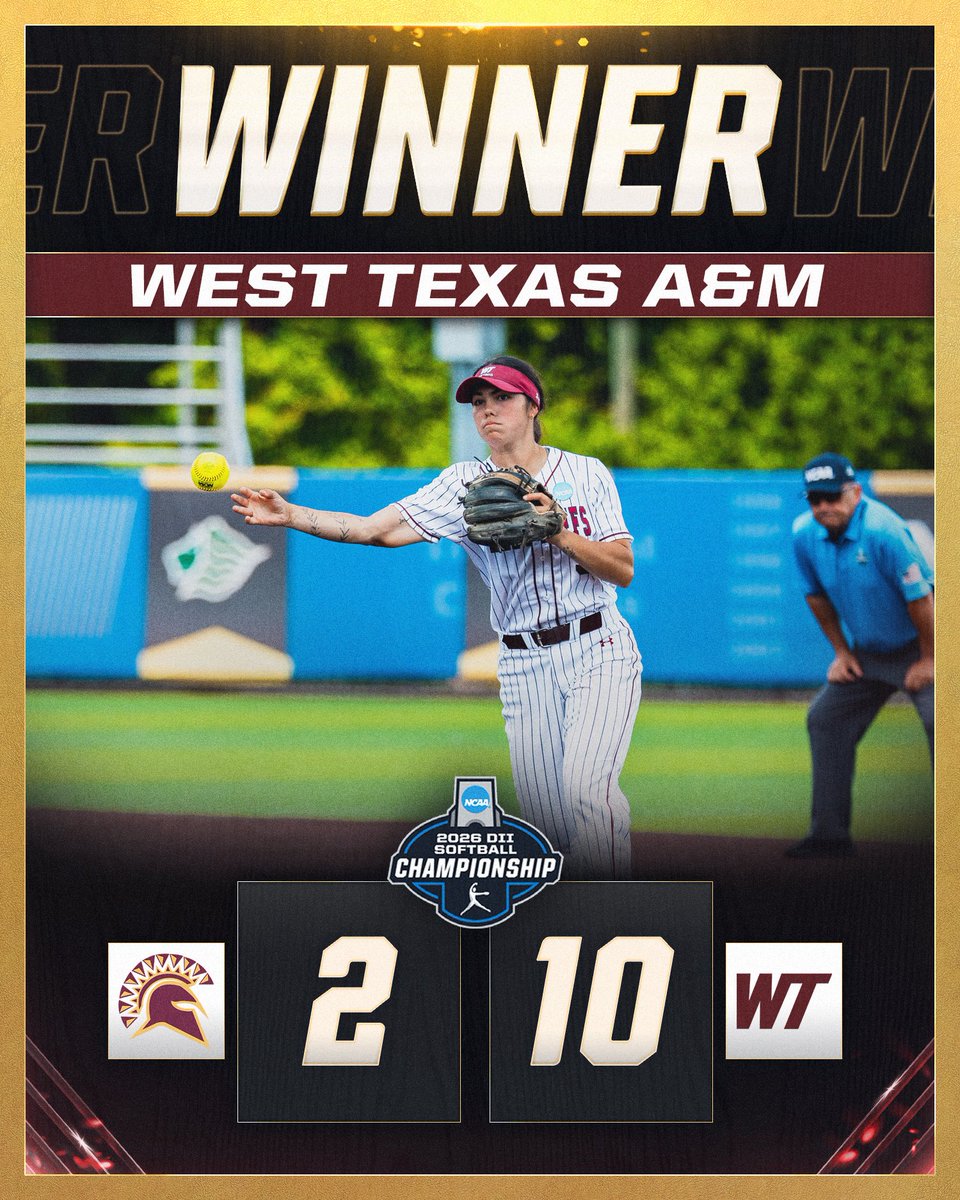 NCAADII's tweet photo. Run-rule fashion 😤 The @wtamubuffs close it out after five innings with a 10-2 win over St. Thomas Aquinas!

📸: @nicoklementzos

#MakeItYours | #D2SB https://t.co/UmJrqmCdWL