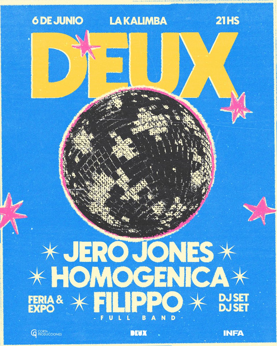 deuxartem's tweet photo. LLEGA EL POP A DEUX

JERO JONES, HOMOGÉNICA Y FILIPPO. 

DJ SET &amp; EXPO. 6 DE JUNIO. 

🎟️ https://t.co/kCYQ4lXTAl https://t.co/aUnh37bEIB