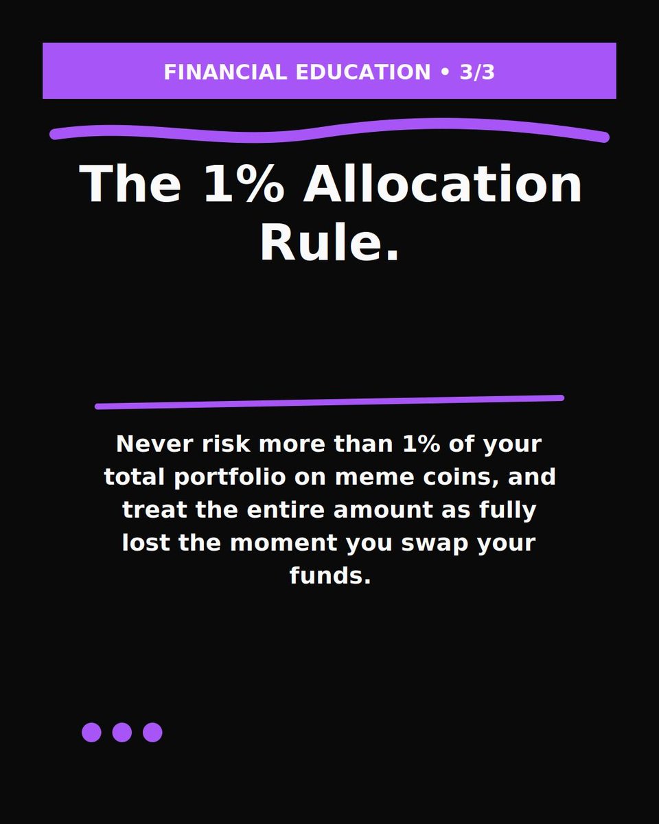 barbiectips's tweet photo. Meme coins are built on hype, not fundamentals. If you choose to trade them, treat it as high-risk speculation, always verify the pool's exit liquidity before buying, and never allocate more than 1% of your tot...

#crypto #memecoins #riskmanagement #personalfinance #investing101 https://t.co/lvER4c0YKe
