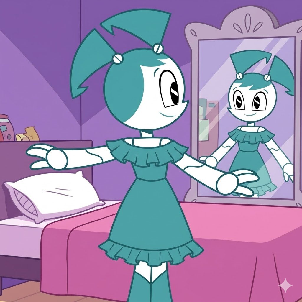 Jenny Looks through the mirror. #mlaatr #xj9 #jennywakeman #aiarts