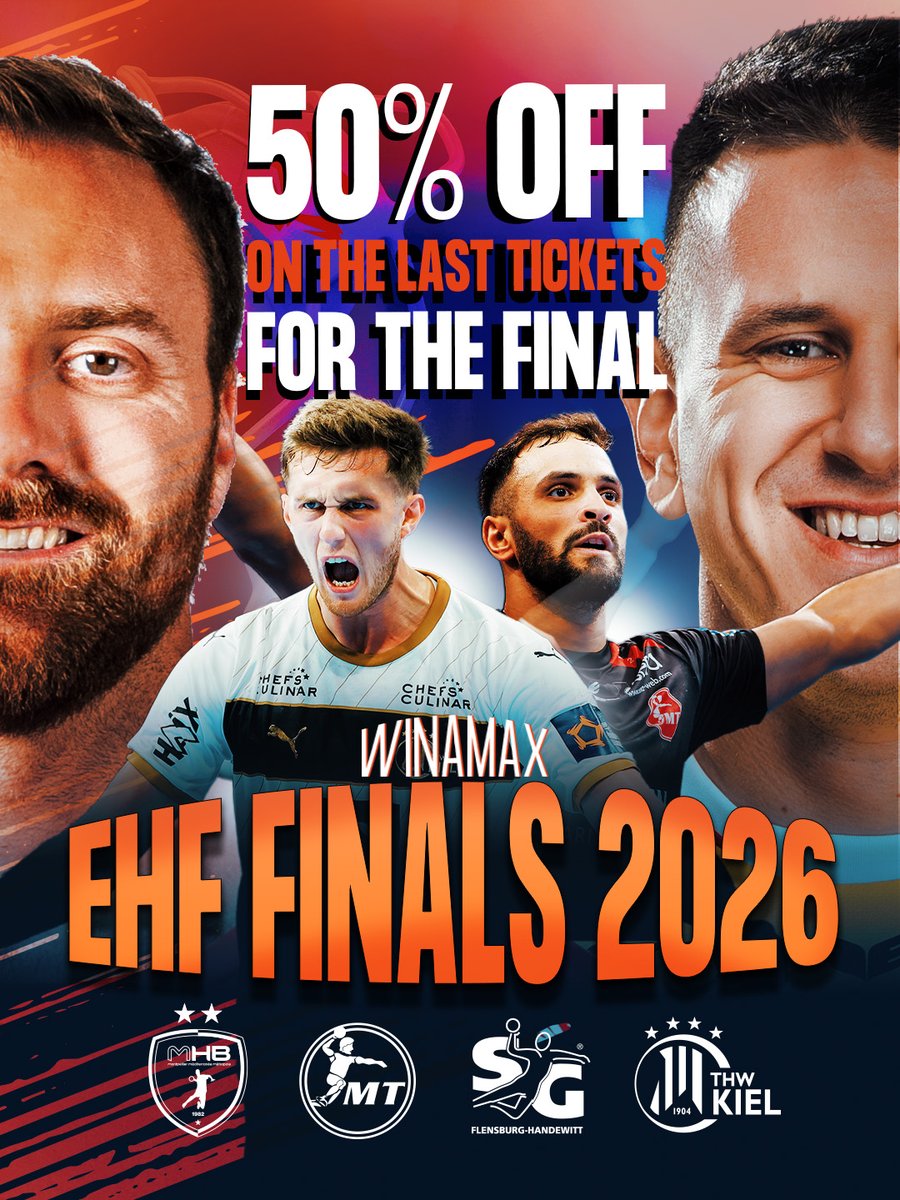 ehfel_official's tweet photo. Don't miss out the Winamax EHF Finals FINAL 😍 #ehffinals #ehfel #elm THW Kiel MT Melsungen

Go to https://t.co/1Wggi1Zj7V ◀ https://t.co/tUNIcfk4TX