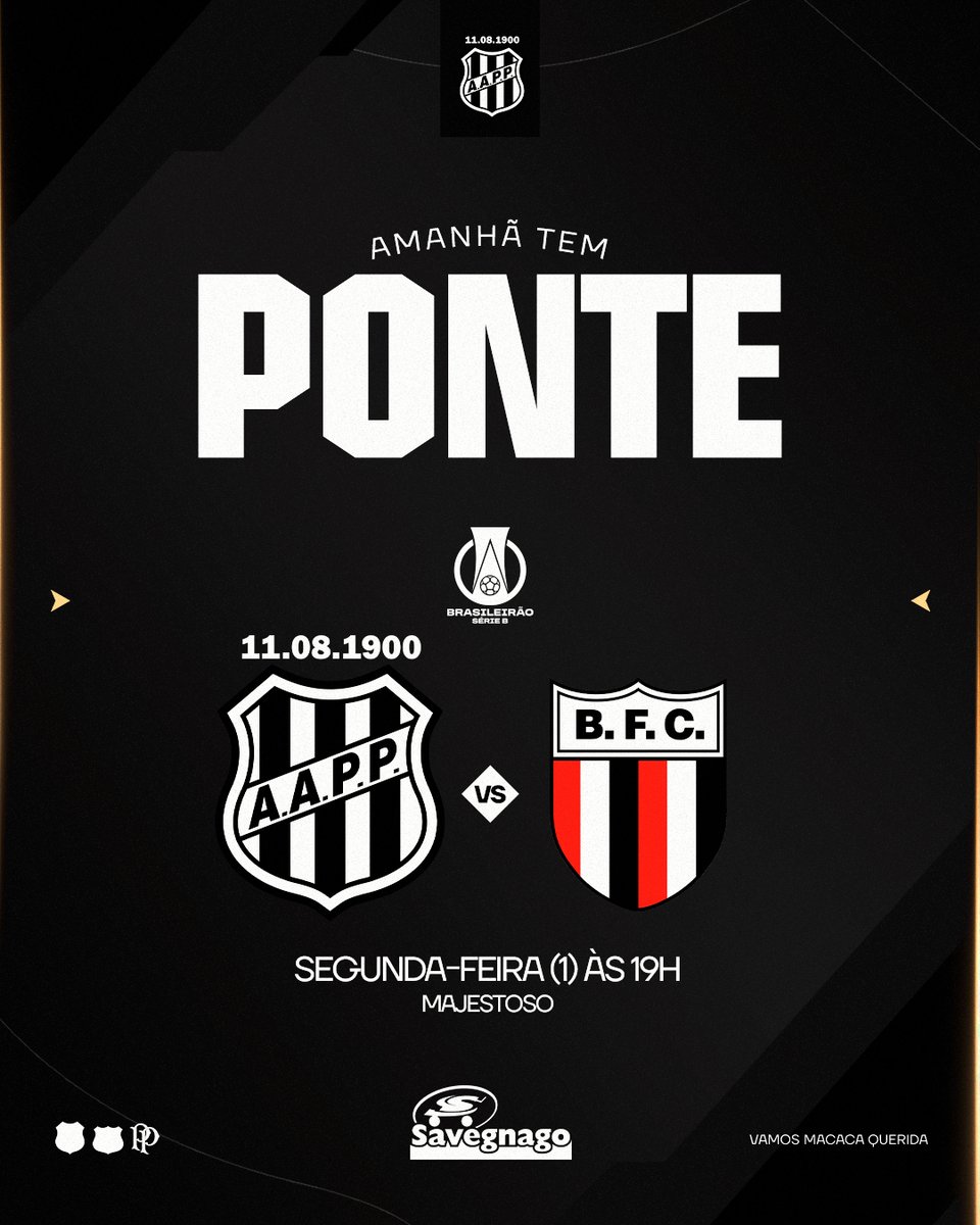 aapp_oficial's tweet photo. AMANHÃ TEM PONTE! Juntos com a #MaiorDoInterior, somos mais fortes! Pra cima, Ponteee! 🔥🦍

Oferecimento Savegnago Supermecados, a Rede Forte do Interior! 🛒🦍

#PontePreta #SavegnagoSupermercados #SaveMania https://t.co/D9DBGLpz5f