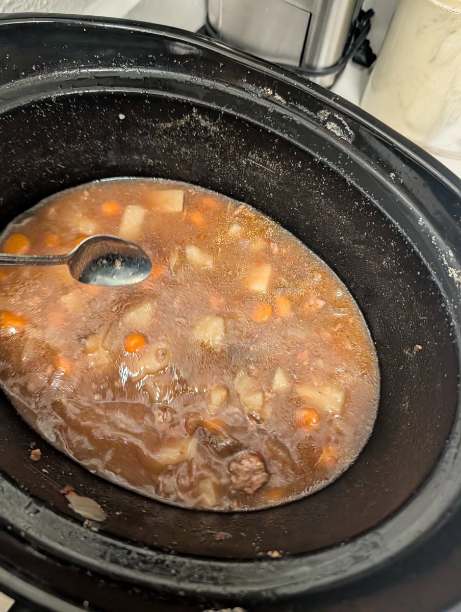 Introverted420's tweet photo. Ngl it feels so damn good to have my own kitchen again to be able to actually cook myself some real food. A Beef stew in a crockpot is definitely my go to for comfort food https://t.co/bZO72qMbyy