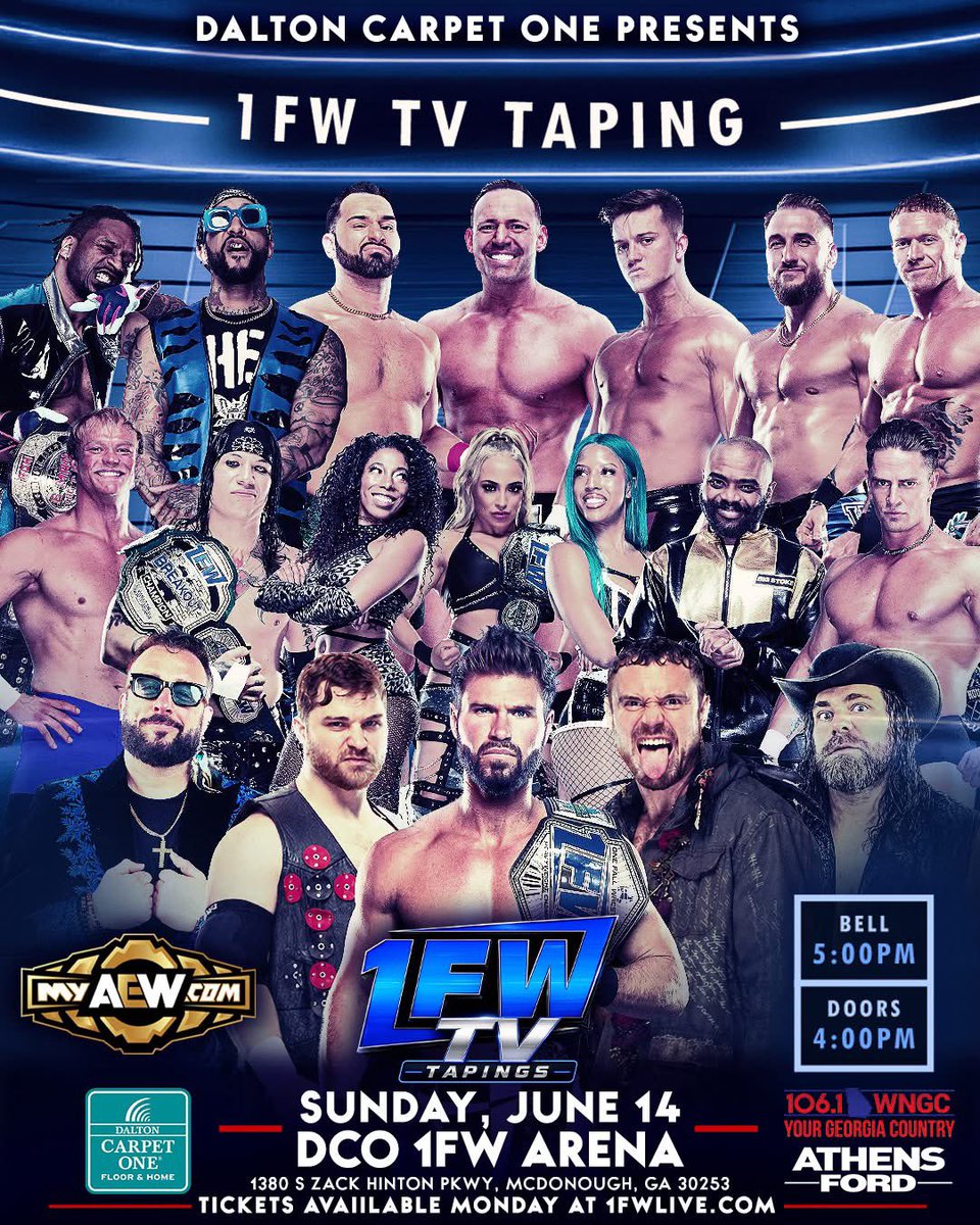 1FWrestling's tweet photo. TICKETS AVALILABLE MONDAY, JUNE 1 AT 10:00AM! 

See all your favorite 1FW stars live, then, when the episode airs on https://t.co/Vxto50dgLK you'll be able to spot yourself in the crowd as fans around the world watch the action unfold!

Get your ticket at https://t.co/nBwMeq38gI https://t.co/hCDB1SbD6O
